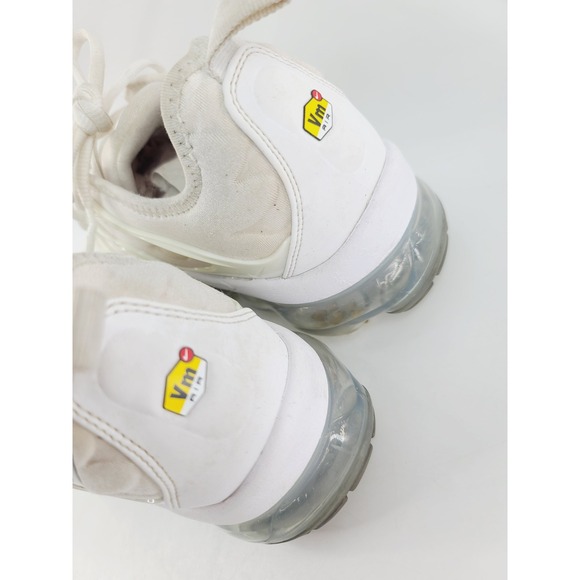 Nike, Round Toe Mesh, Synthetic Vapormax Plus, Athletic, Men, Size 7.5, White. main image 6